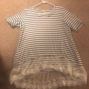 Stripe high-low tunic